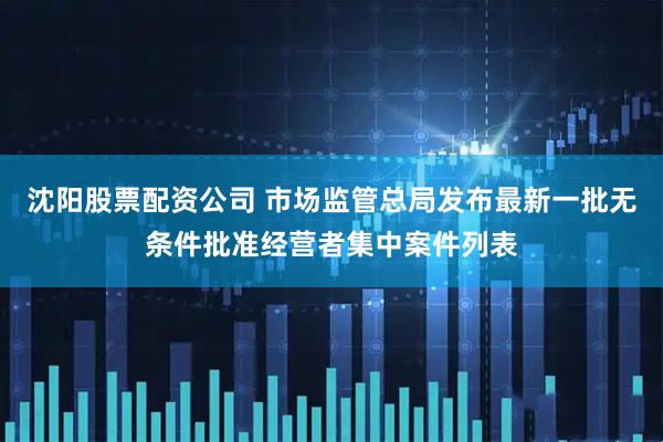 沈阳股票配资公司 市场监管总局发布最新一批无条件批准经营者集中案件列表